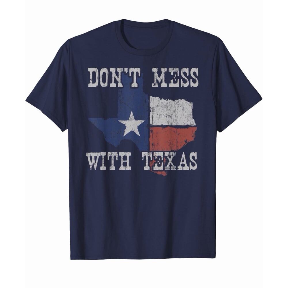 Don't Mess With Vintage Texas Longhorn Lone Star State Gift Mens T-Shirt Blue M